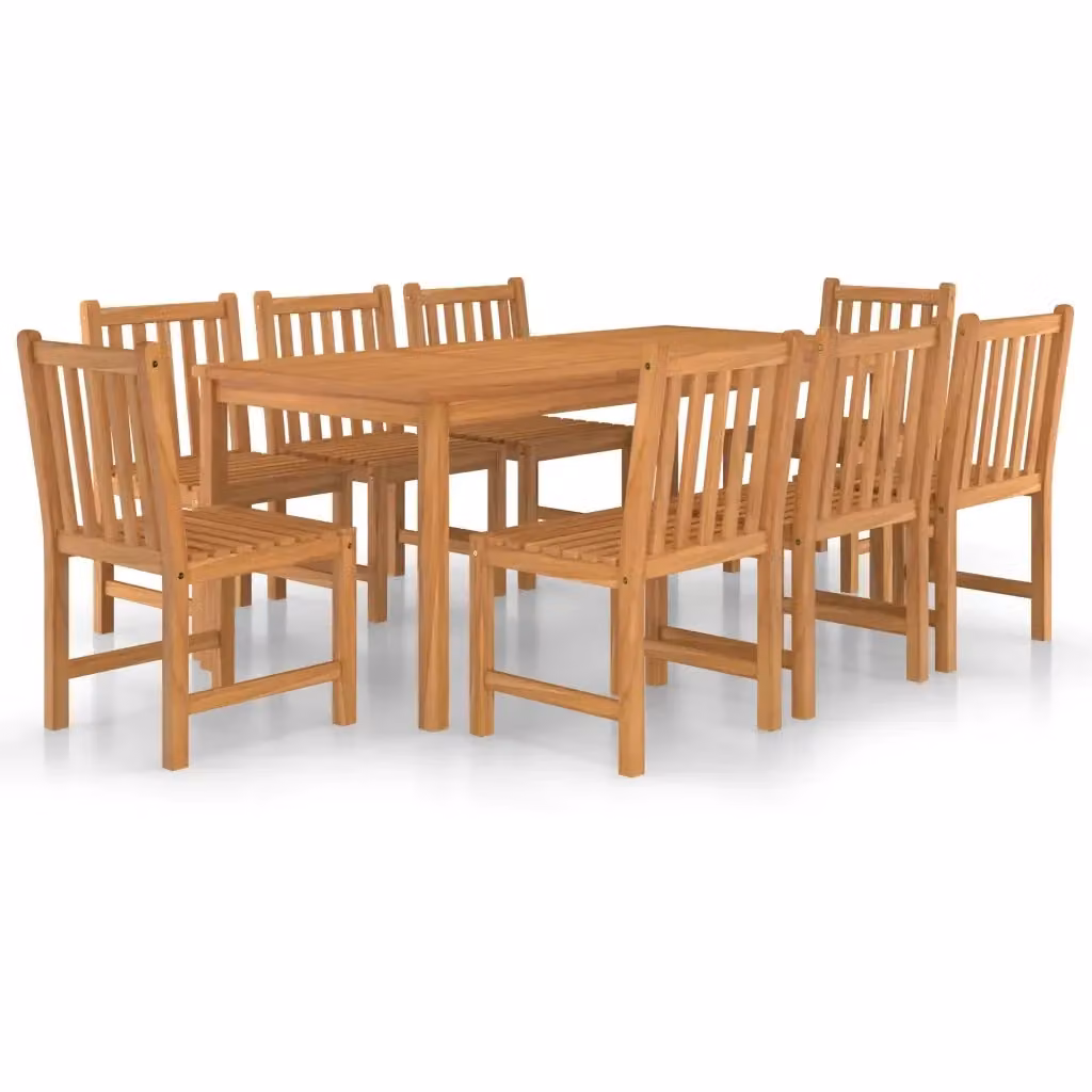 Set da pranzo da giardino vidaXL in legno di teak marrone, 9 pezzi, L: 180 cm, P: 90 cm – 2