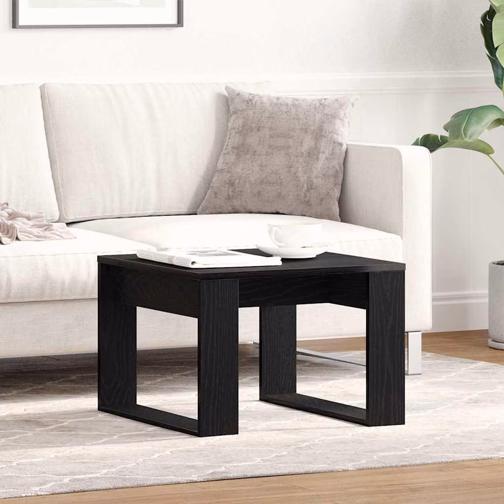 Maison Exclusive - Tavolino nero effetto rovere 50 x 50 x 35 cm Materiale ligneo