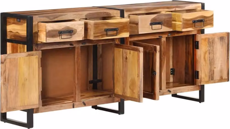 Credenza 172x35x80 cm in legno massiccio di acacia color miele