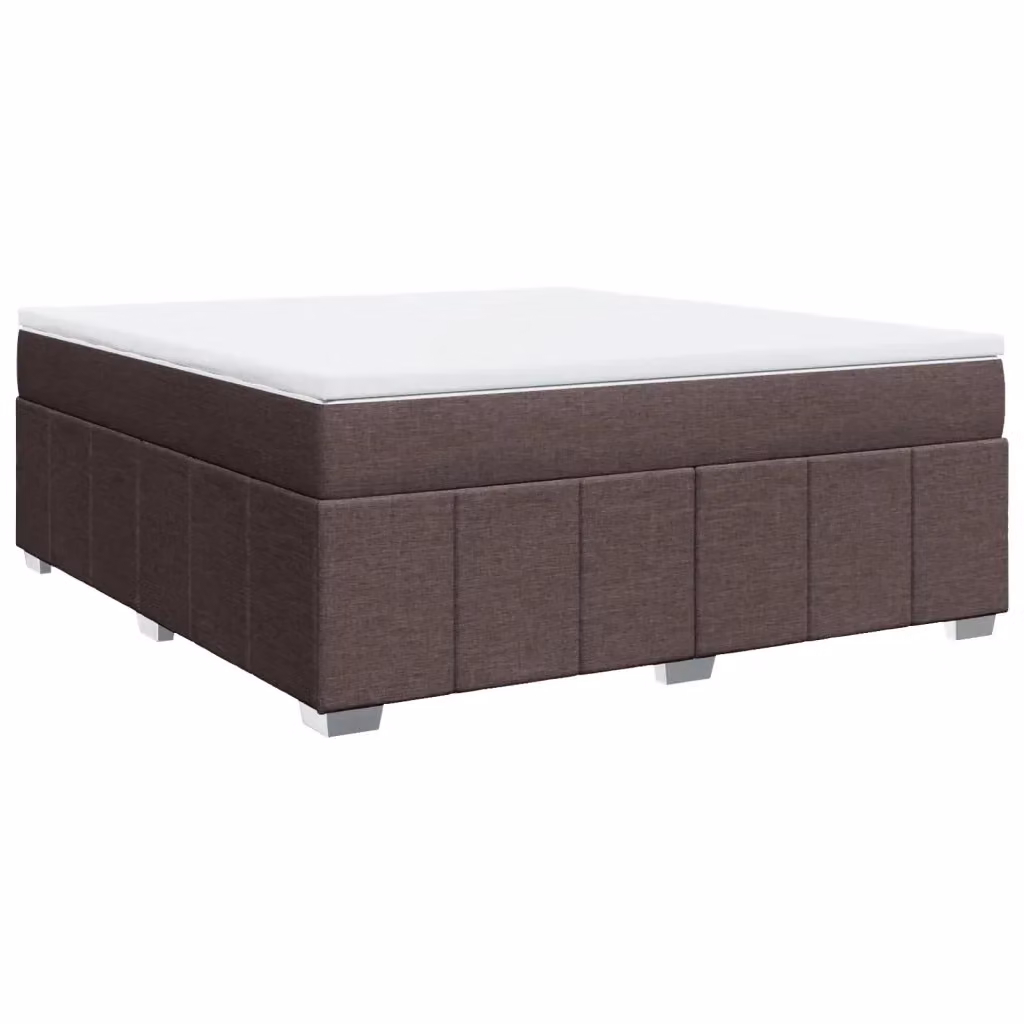 Letto Ibrido vidaXL con Giroletto a Molle e Materasso in Tessuto Marrone e Bianco L/P: 180 x 200 cm – 2