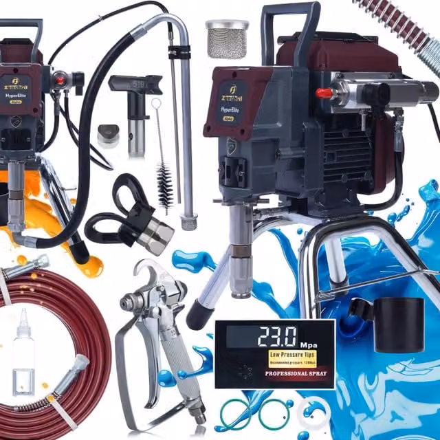 Pompa Airless Zenthril Alpha 1500W per verniciatura professionale di pareti, lacche e legno, multicolore