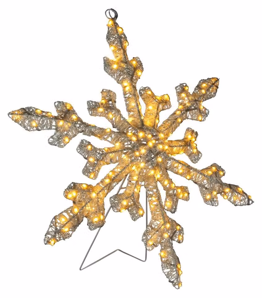 Konstsmide, decorazione natalizia LED a forma di fiocco di neve, 60 cm, color ambra