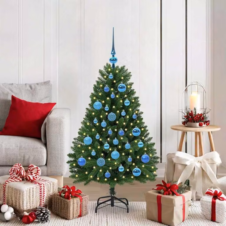 Maison Exclusive - Albero di Natale artificiale, altezza 120 cm, 150 luci a LED, luce bianca calda, colore verde