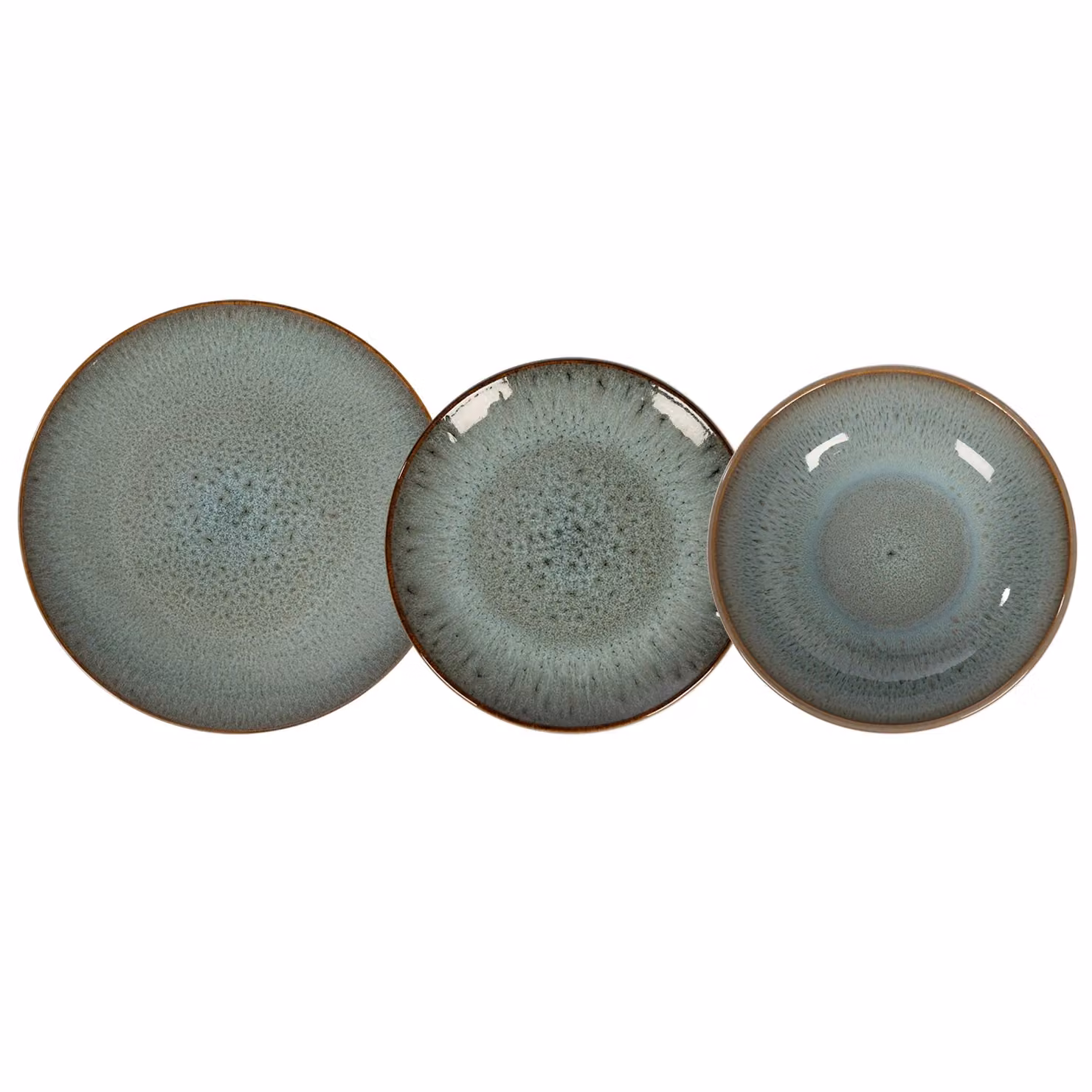 Servizio di piatti GUSTO CASA in stoneware Reactive Green, 18 pezzi – 1