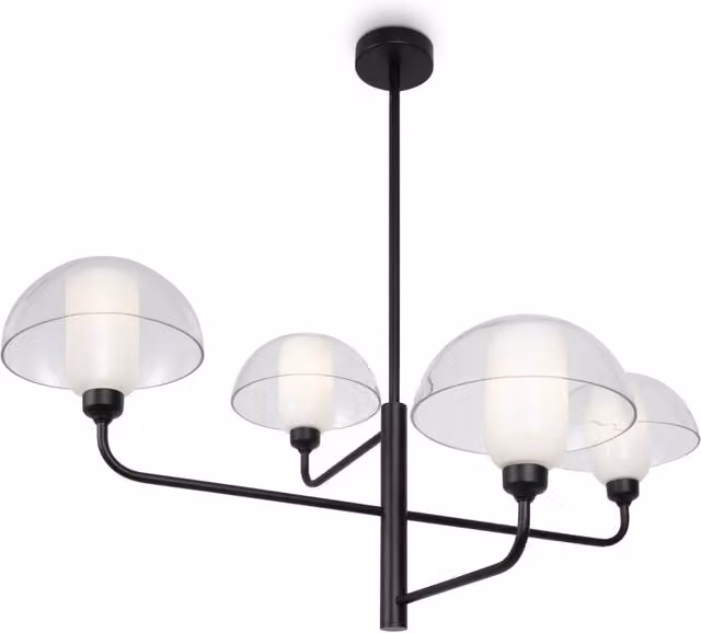 Maytoni Lampadario moderno Memory 4 luci E14 nero metallo ceramica