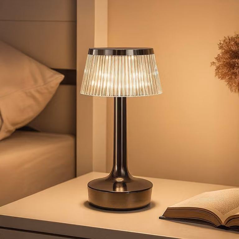 EASY Lampada da tavolo Milagro nera - lampada da comodino a LED ricaricabile con touch dimmer
