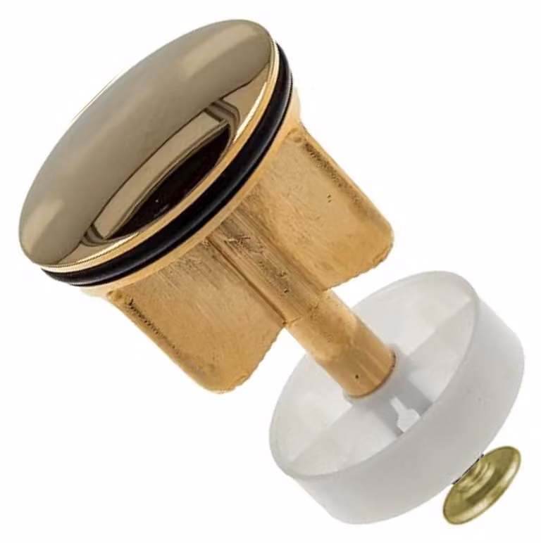 Schläfer 40510116 | Tappo Saltarello Universale per Scarico piletta 1"1/4 del Lavandino Bagno, Bidet, Vasca e Cucina, Diametro Ø 4 cm, altezza - 6/8 cm, con filtro ferma capelli, Finitura Oro lucido
