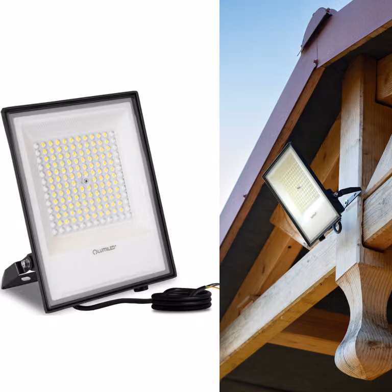 LUMILED Faretto a LED con lente 100W proiettore da esterno super luminoso 11000 lm Proiettore a LED da esterno IP65 impermeabile IK05 4000K bianco neutro proiettori proiettori neri