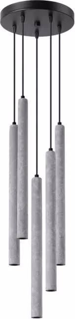 Lampada a sospensione tonda cemento grigio 5xG9 Velino