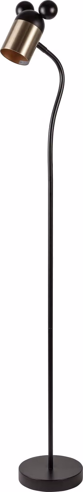 GTV - Lampada da terra MAUS - max. 250 V, 50/60 Hz, 1*E27, max. 25 W, IP20, ? 8 cm, nero/oro - Lampada da terra Lampade da terra Camera dei bambini