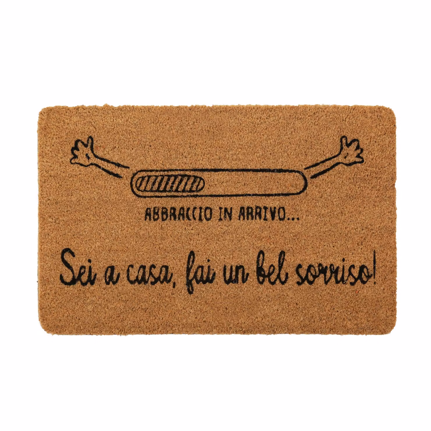 Zerbino Fai un sorriso in fibra di cocco marrone L: 70 cm, P: 40 cm, H: 1,5 cm