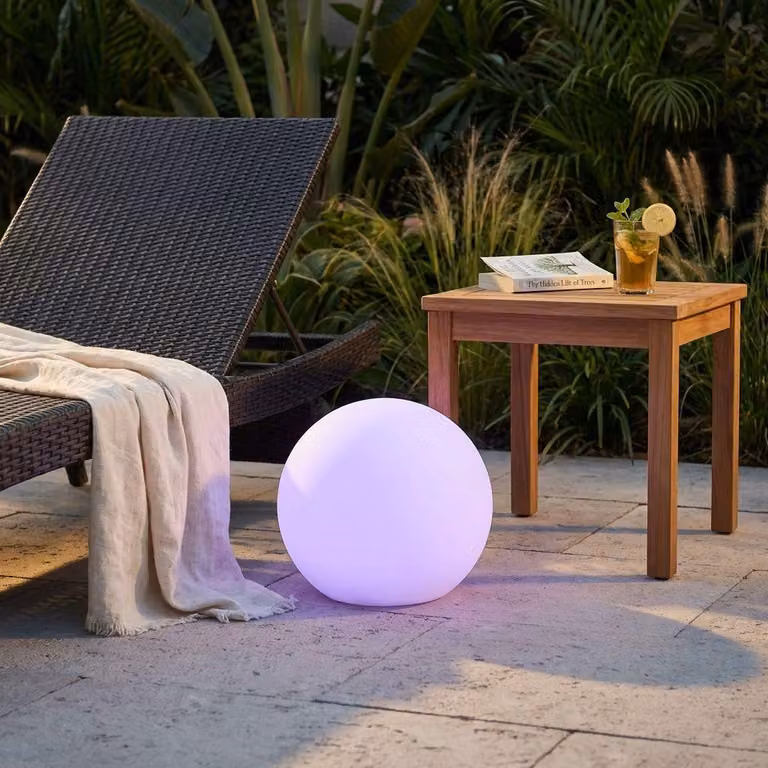 Milani Home - sfera luminosa da giardino RGB con pannello solare, diametro 70 cm, decorazione luminosa per esterno e terrazzo