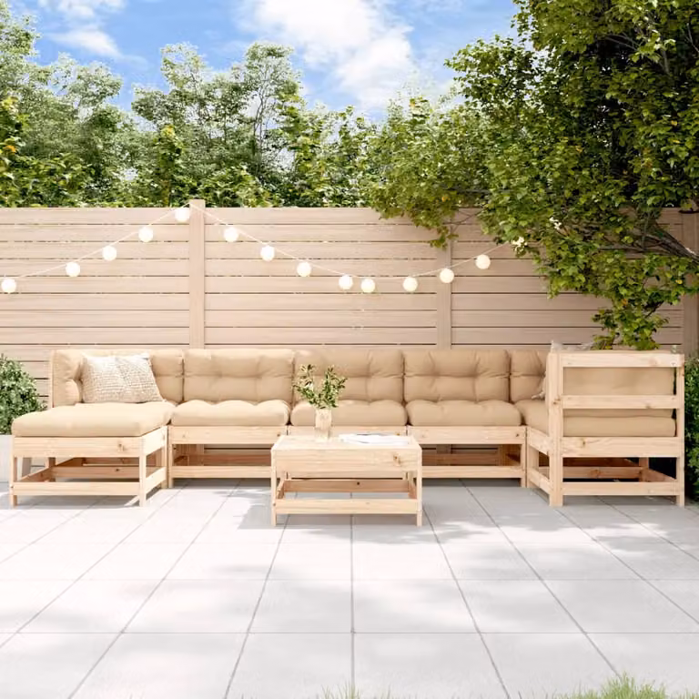 Maison Exclusive - Set Salotto da Giardino 8 pz in Legno Massello di Pino