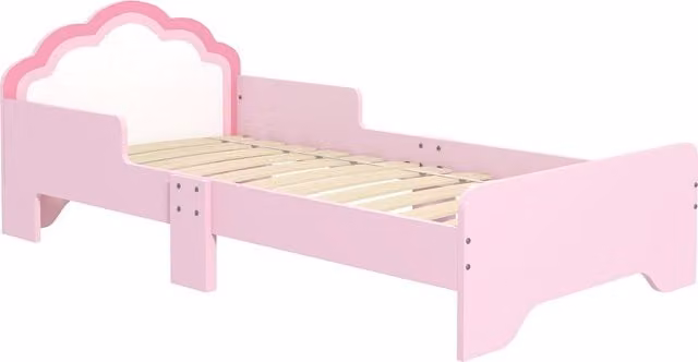 Letto per bambini ZONEKIZ con protezione anticaduta e testiera a forma di nuvola, rosa, L: 140 cm, P: 70 cm