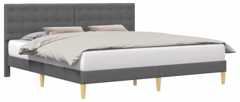 Struttura del letto Grigio Scuro 200 x 200 cm Tessuto