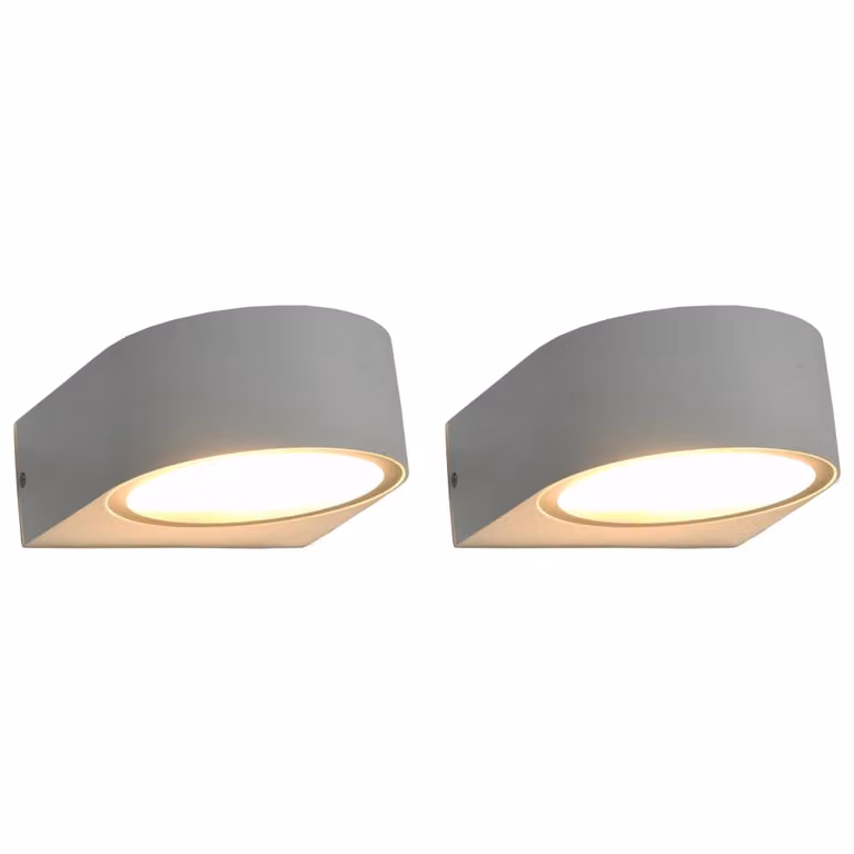 The Living Store Lampade da esterno, 2 pezzi, 11 W, bianche, rotonde