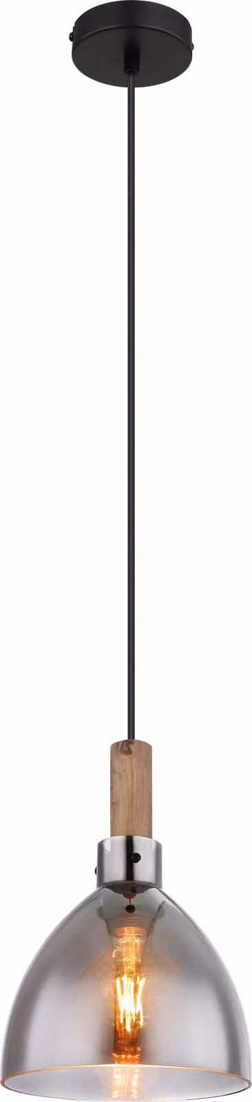 Globo Lighting lampada a sospensione in metallo nero opaco, 1x E27 LED