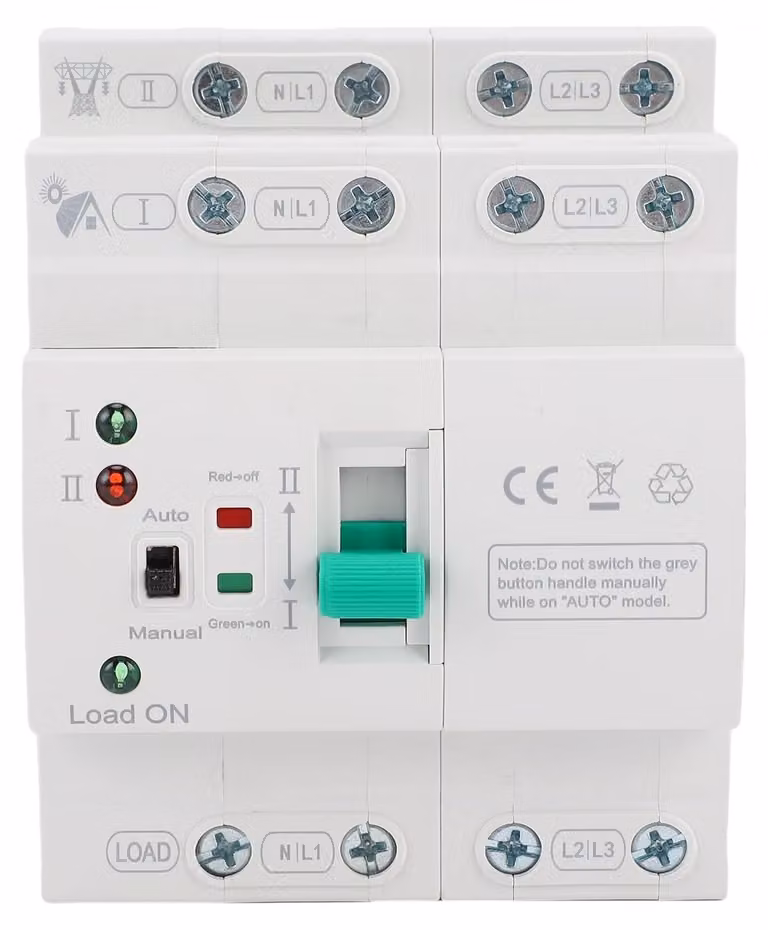 Interruttore di trasferimento generatore 80A, automatico/manuale - 4 poli - 220 Volt