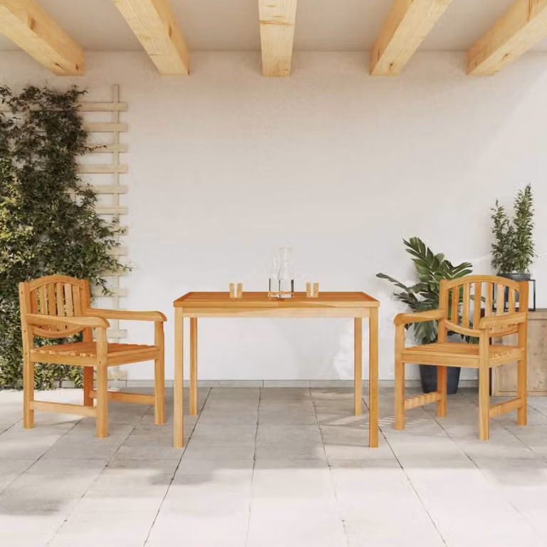 Set da pranzo per giardino vidaXL in legno di teak marrone, 3 pezzi