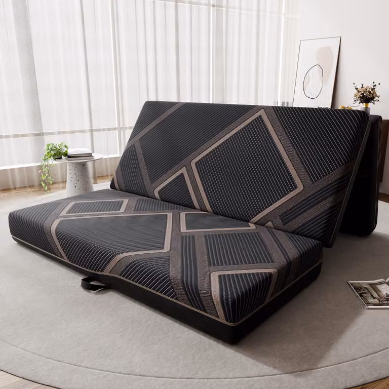 Materasso pieghevole 140x200 cm, 15 cm di spessore, composto da 3 parti, con rivestimento lavabile