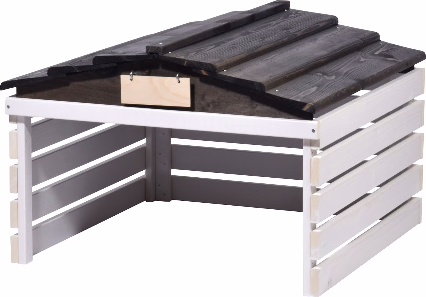 garage per tosaerba robotizzato dobar con tetto rimovibile, riparo per Automower, 78,5 x 74 x 52,5 cm, bianco/nero