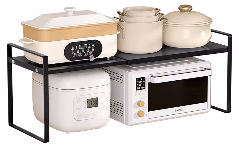 Omgoods - Organizer espandibile per scaffali da cucina, adatto a mobili e piani di lavoro