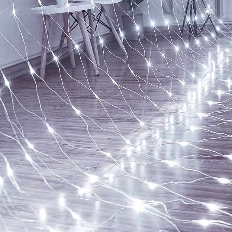 Jayseuw 4.5x1.6M 300 LED rete luminosa 8 modalità di luce luci fiabesche Indoor Christmas Party Garden Decoration, bianco freddo
