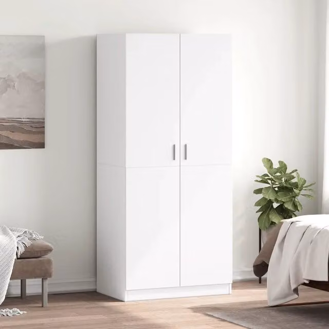 Armadio Bianco 80x52x180 cm in Legno Multistrato 800621