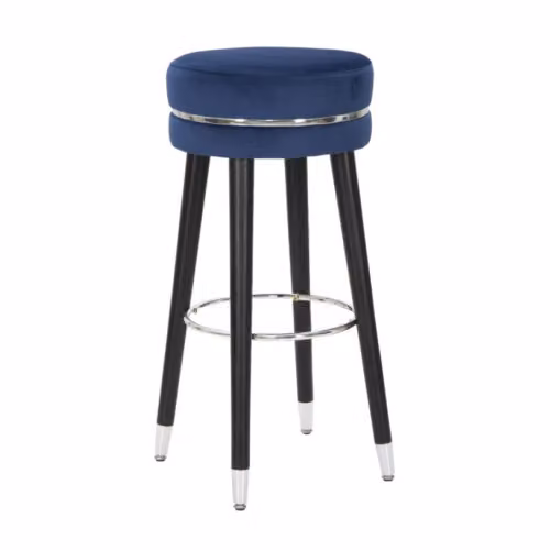 Sgabelli Alti SGABELLO BAR PARIS BLU/SILVER CM Ø 35X74 Mauro Ferretti