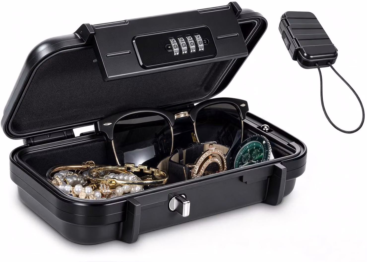 Cassaforte portatile con serratura a combinazione - 24x14x5,8 cm - Plastica ABS - Ideale per viaggi e attività all'aperto
