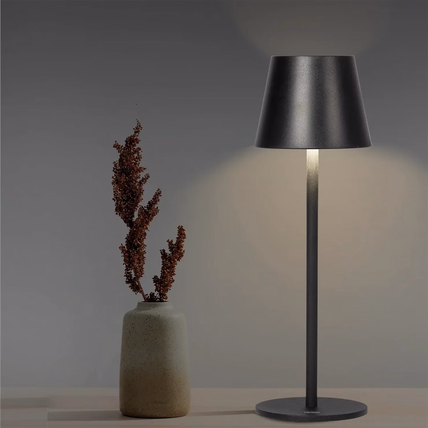 DICTROLUX Lampada LED da tavolo Penelope Black, Dimmerabile con Touch Control, H 36 cm, Diametro 11,5 cm – 3