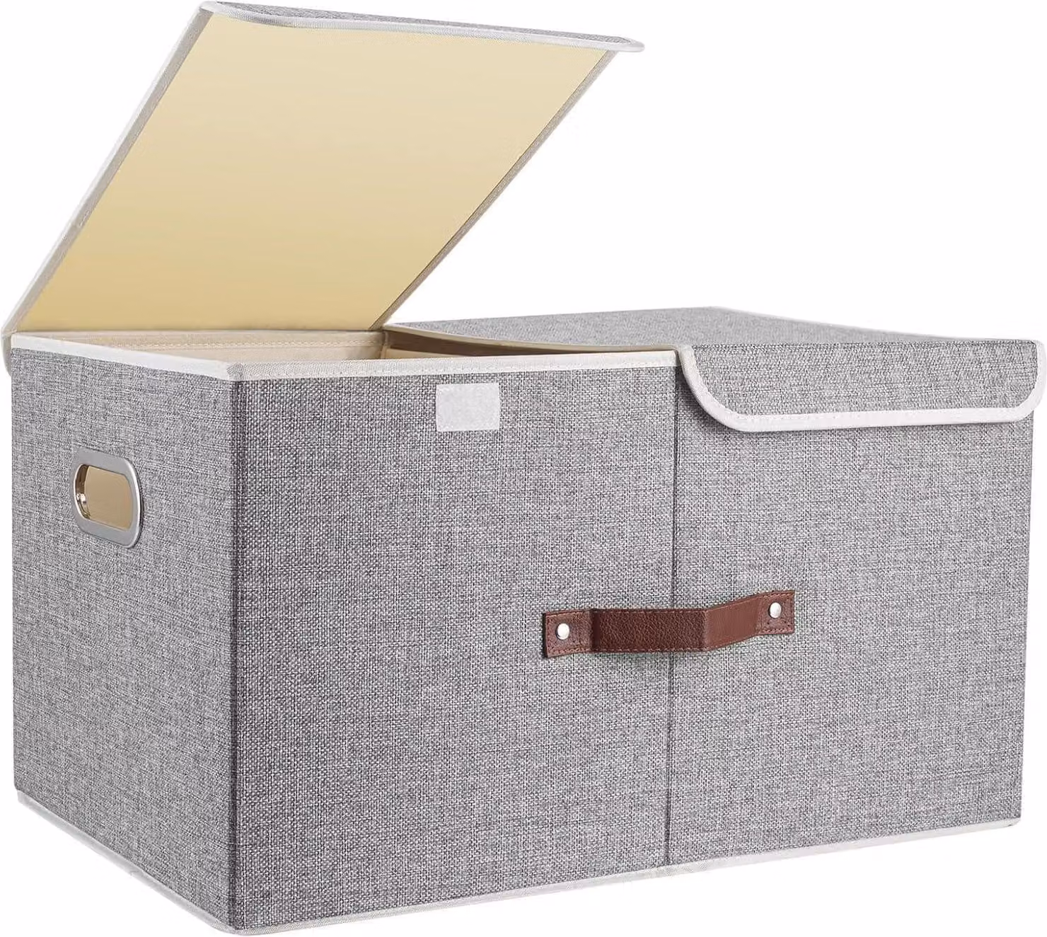 TYEERS Contenitore extra large con coperchio pieghevole grigio 55x33x30 cm