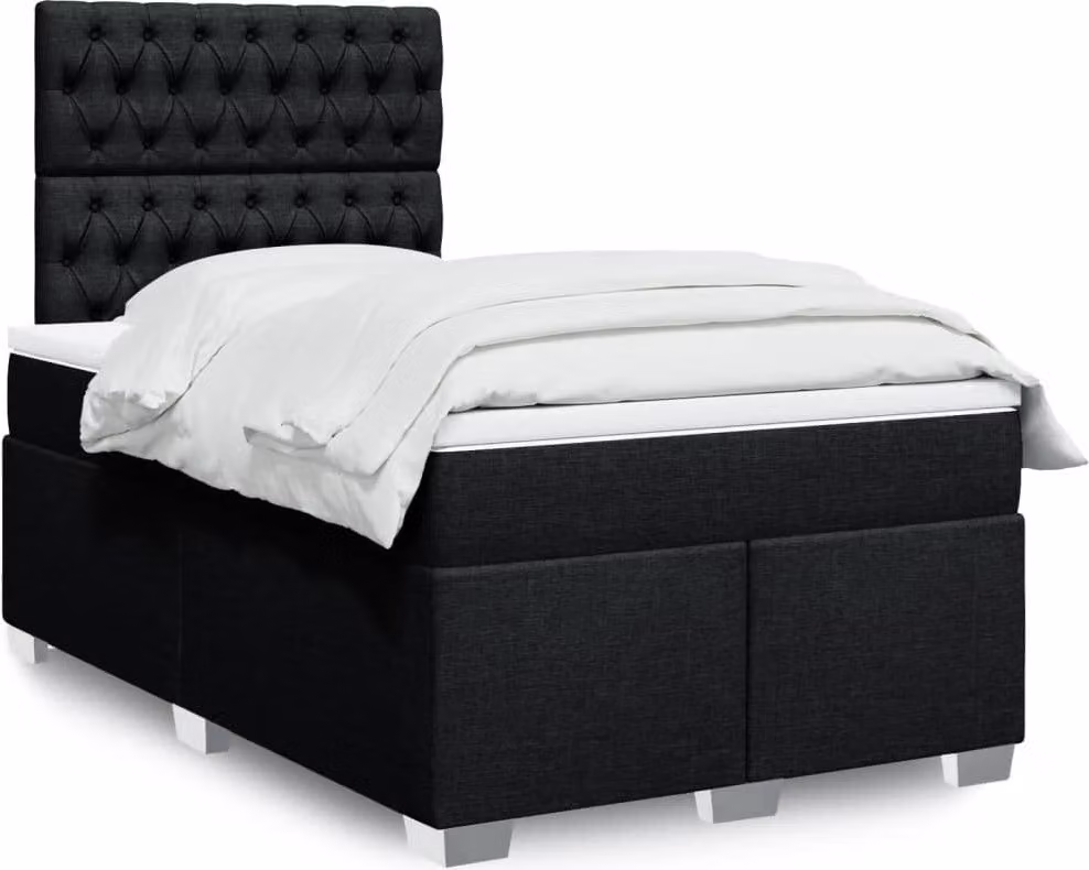 Maison Exclusive - Letto boxspring con materasso nero 120x200 cm Tessuto