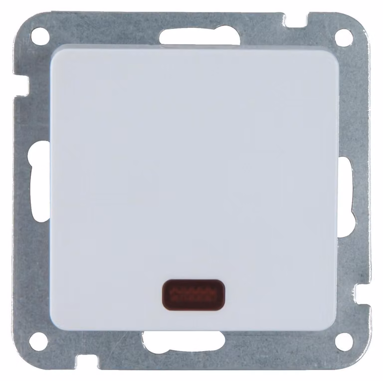 Interruttore di controllo, modello Genua, bianco ultra, a un polo, 2500W, 10A, da incasso