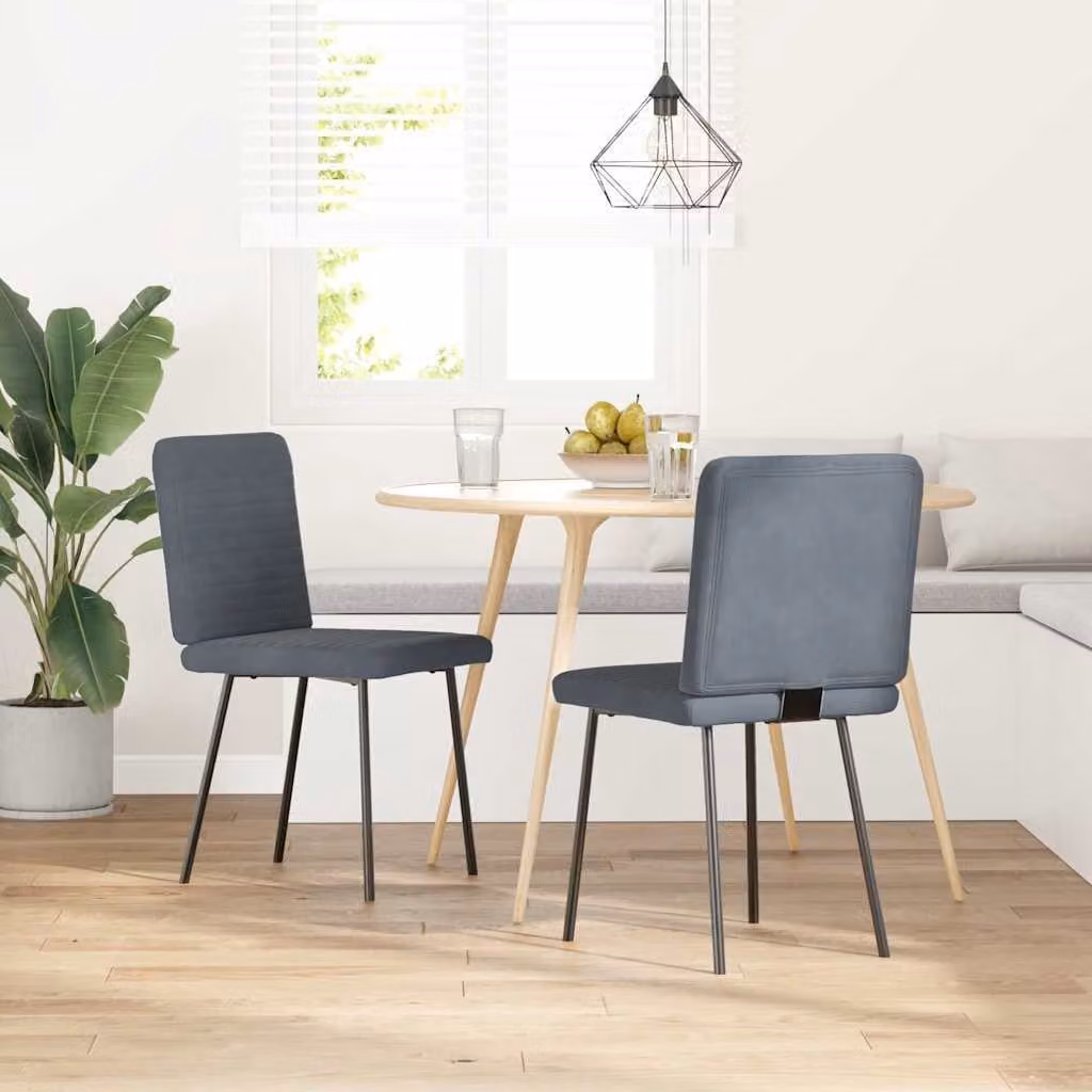 Sedie da Pranzo 2 pz Grigio Scuro in Velluto
