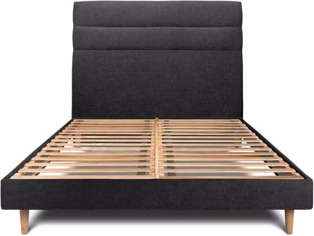 Letto 140x190 cm con testiera in linea - Tessuto Tela opaca