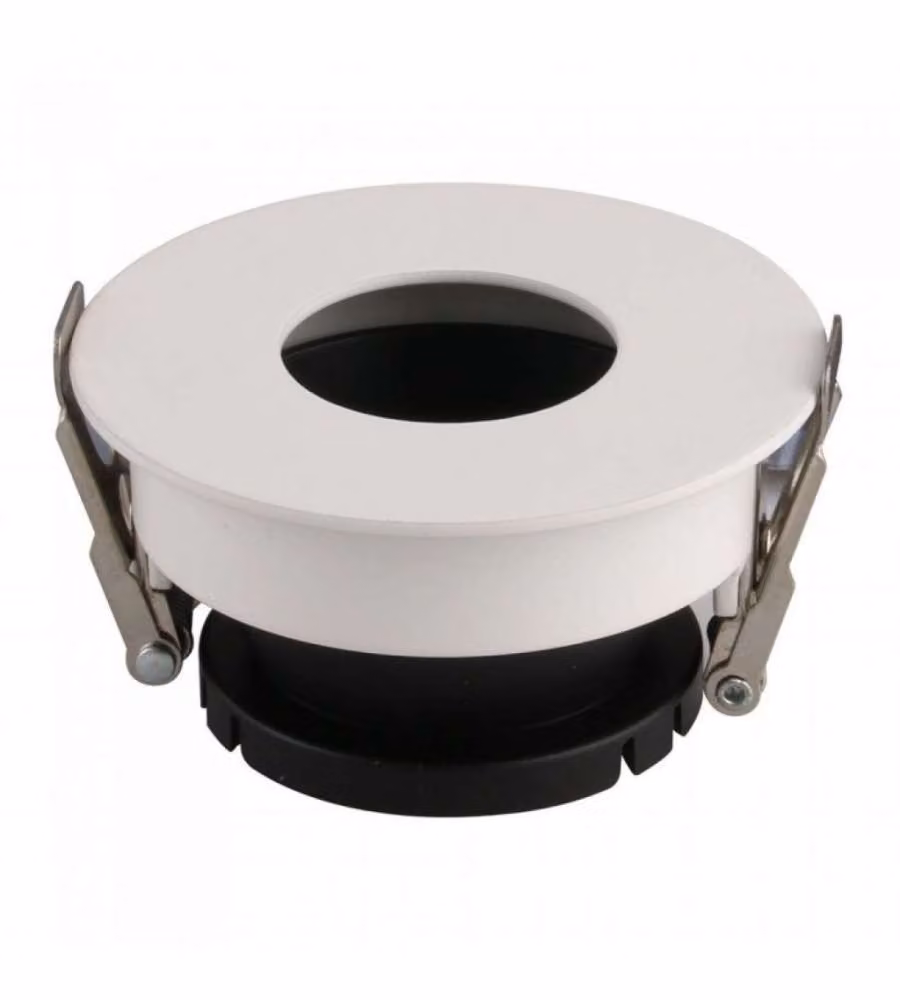 Portafaretto LED da Incasso GU10 Rotondo Colore Bianco con Interno Nero