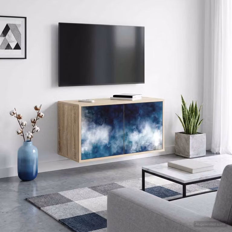 Mobile TV da parete vidaXL RAALTE in Rovere Sonoma, L 69 cm x P 33 cm x H 40 cm