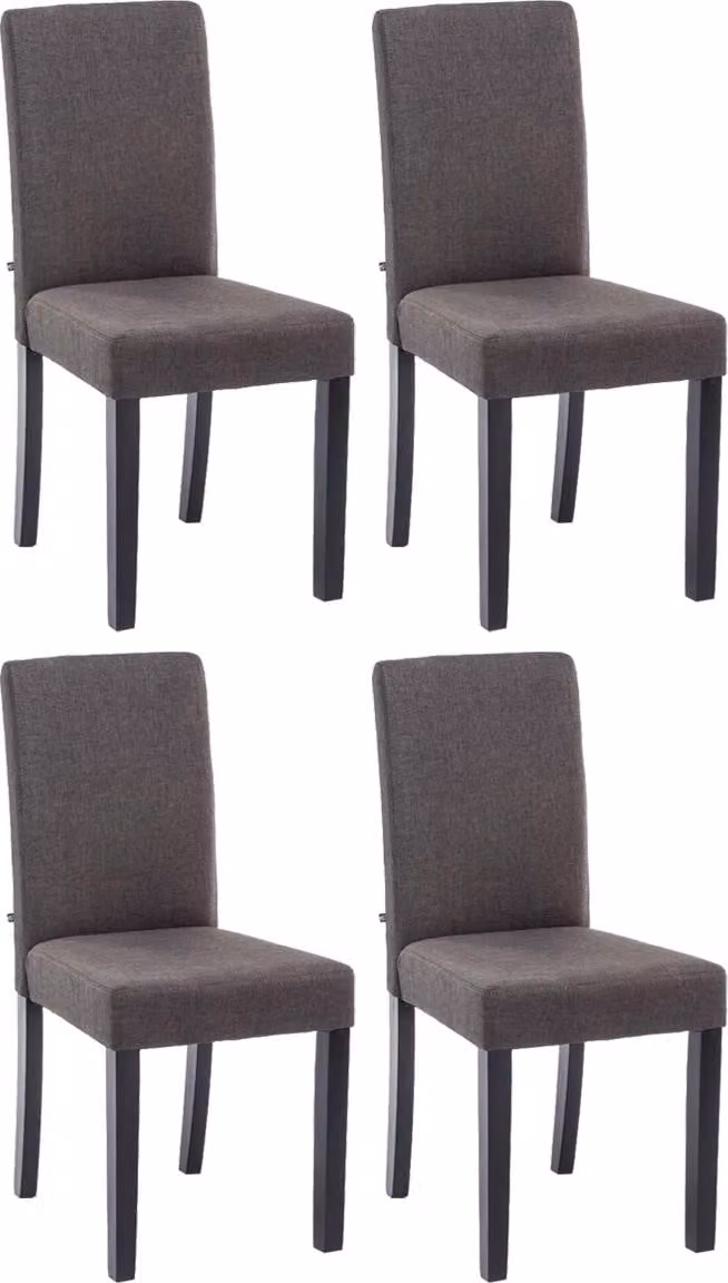 set di 4 sedie da pranzo Ina in tessuto nero