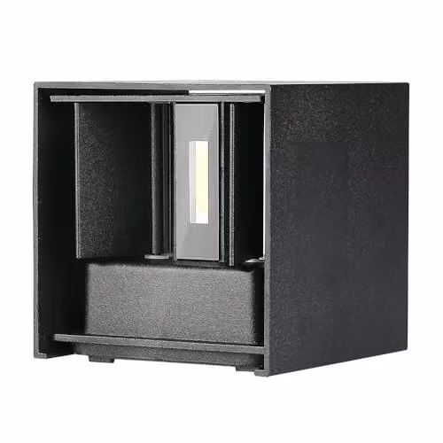 Lampada LED da Muro Quadrata Doppio LED COB 11W Colore Nero Satinato Fascio Luminoso Regolabile 3000K IP65