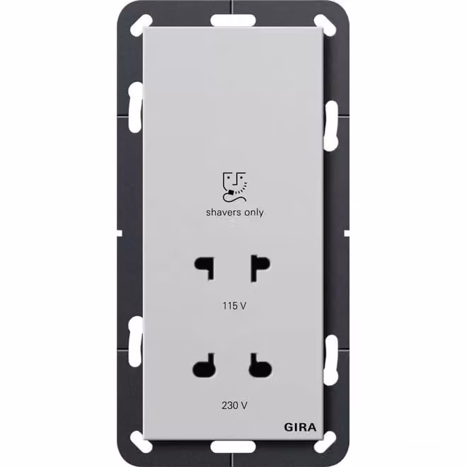 Presa da barba Gira 115 - 230 V Sistema 55 Grigio m 2820015