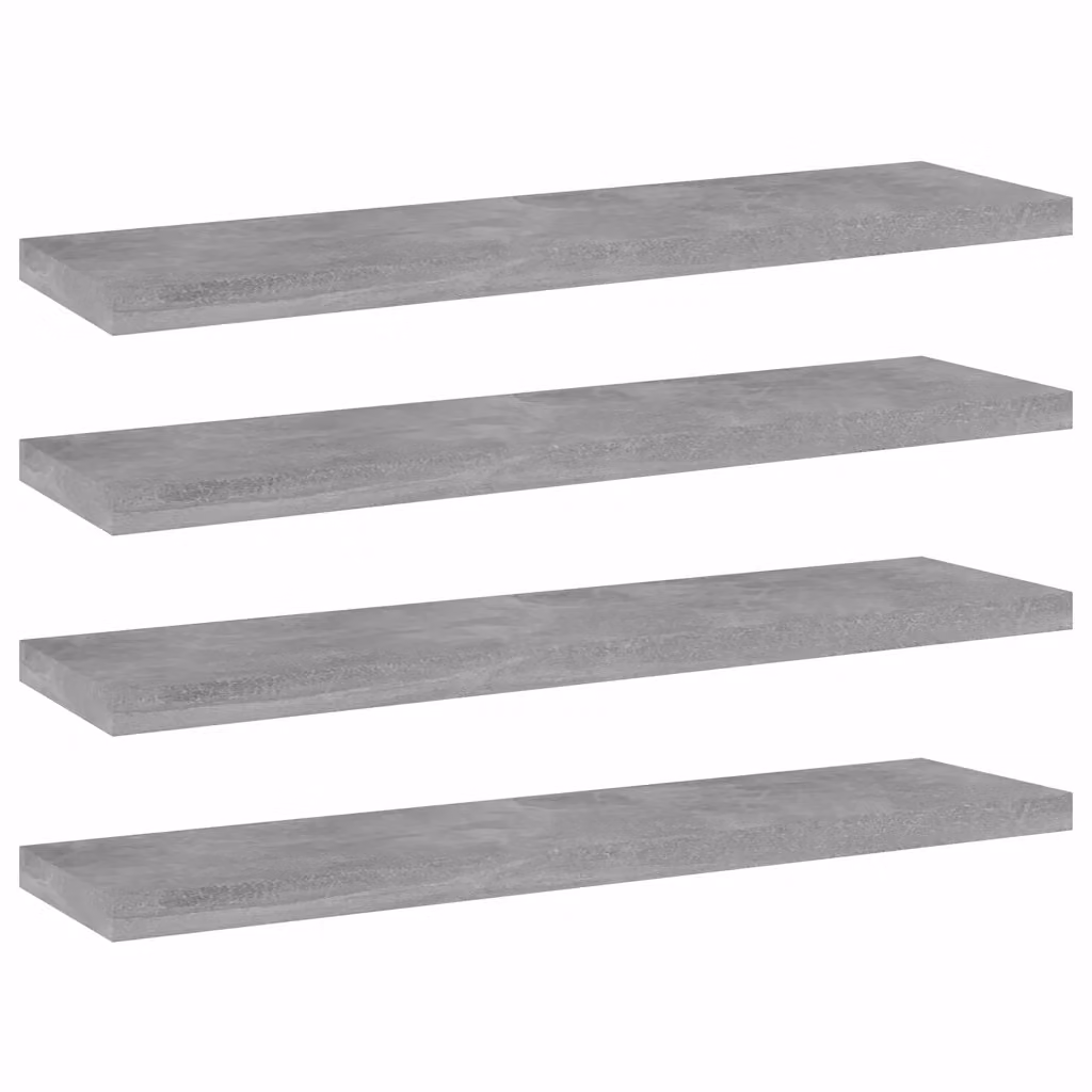 Set di 4 ripiani per libreria da parete vidaXL in legno multistrato, colore grigio, L 40 cm x P 10 cm x H 1,5 cm