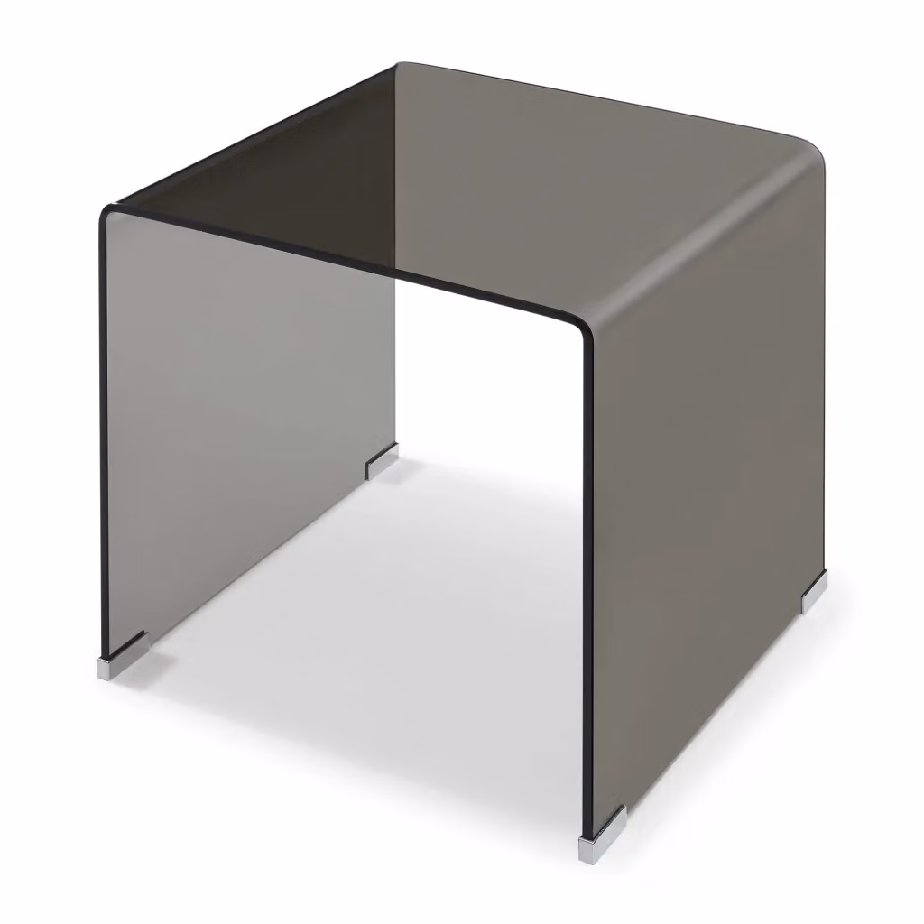 Tavolino da salotto moderno Varlofrek en.casa in vetro grigio L/P/H: 50 x 50 x 50 cm – 2