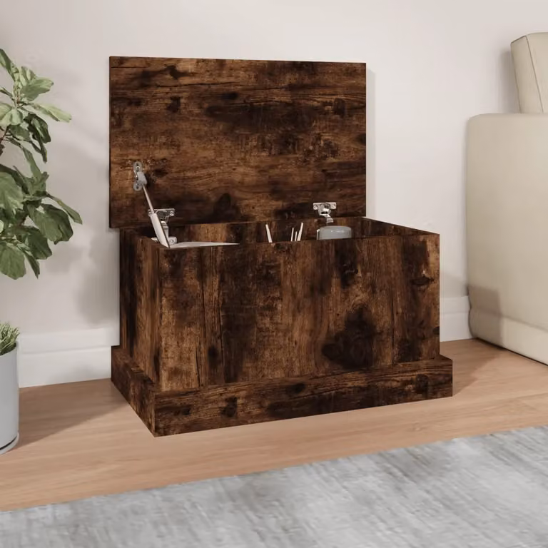 Contenitore moderno vidaXL in legno multistrato e MDF, colore marrone, L 50 cm x P 30 cm x H 28 cm
