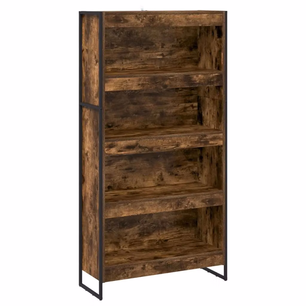 Armadio per Libri Industrial vidaXL in Legno e Metallo, Marrone, L 80 cm x P 30 cm x H 155 cm – 2