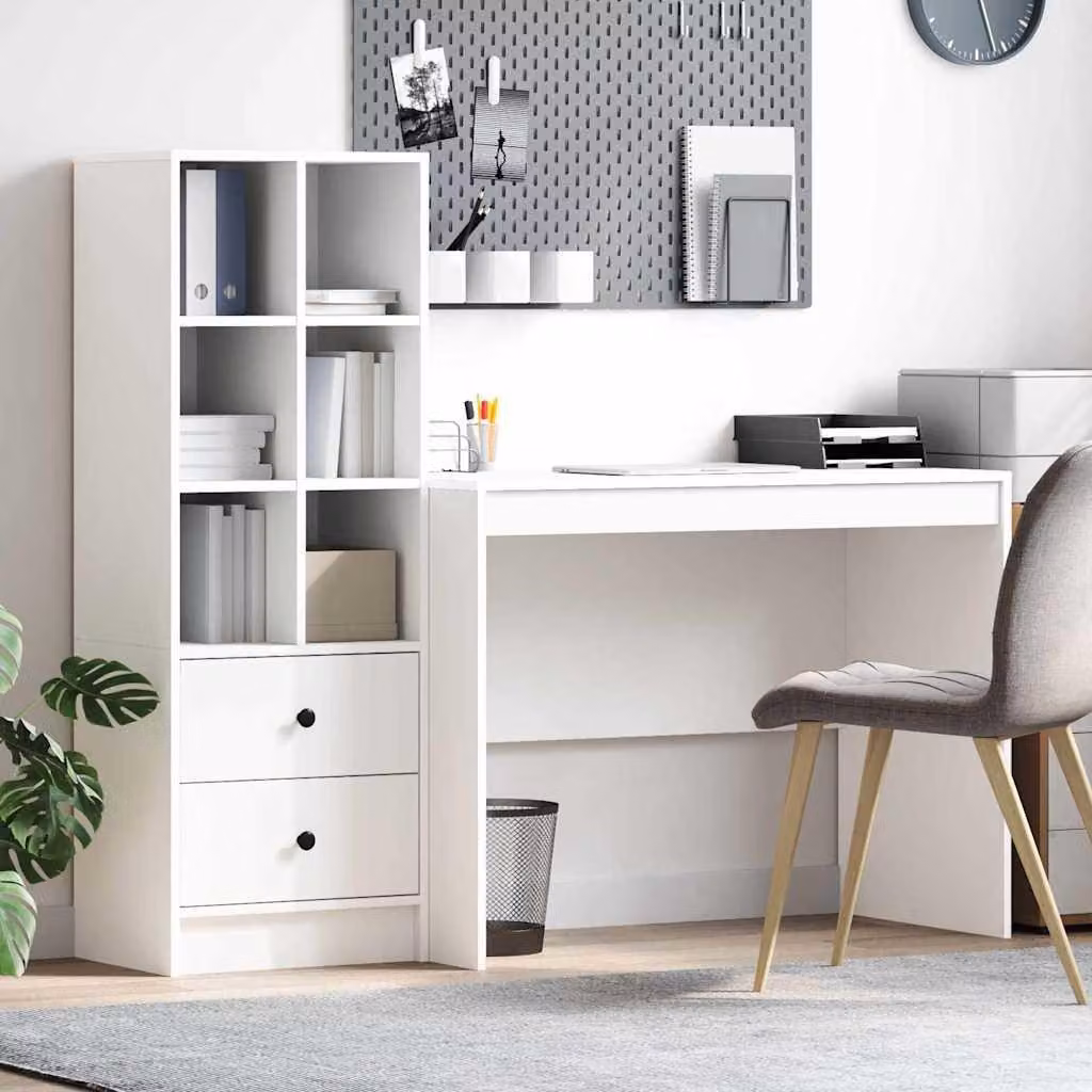 Maison Exclusive - Scrivania con cassetto 2 pcs Bianco