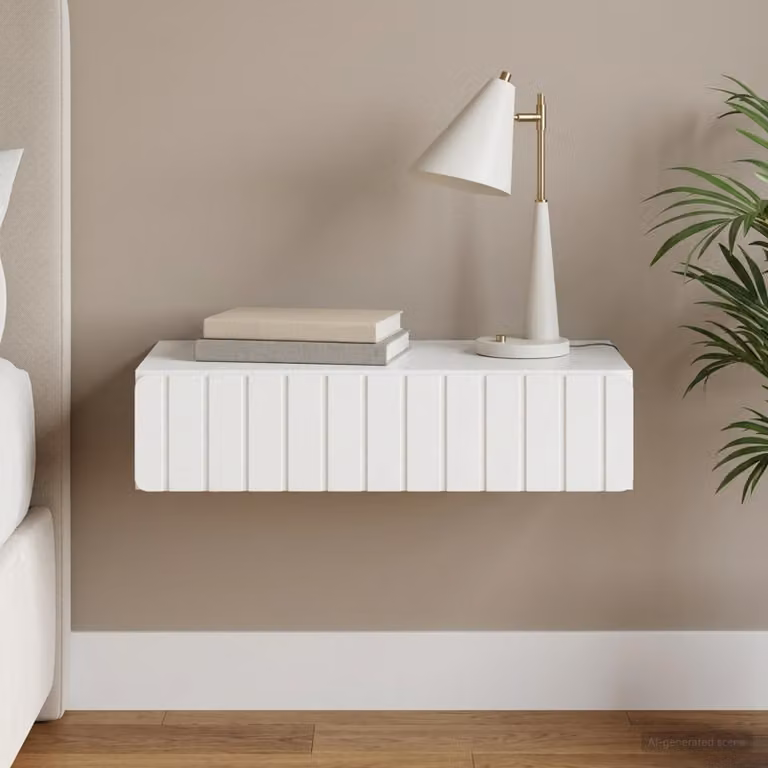 vidaXL Tavolino da parete laterale moderno bianco L 87,5 cm x P 34,5 cm x H 17 cm