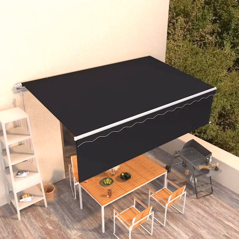 Tenda Sole Retrattile Automatica vidaXL con Telecomando in Alluminio e Poliestere, Antracite, 5 x 3 m