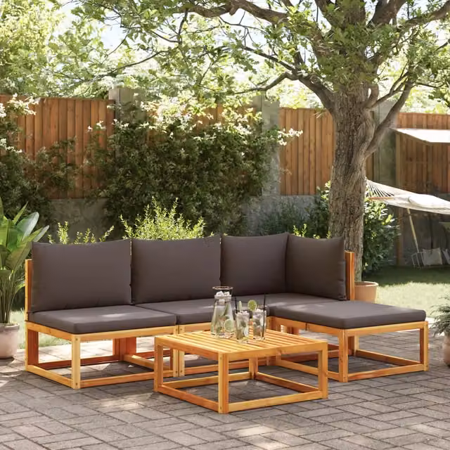Set di divani da giardino 5 pz con cuscini in legno di acacia 3278825