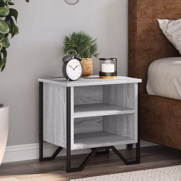 Set di 2 comodini vidaXL in stile industriale, colore grigio, L 40 x P 30 x H 40 cm